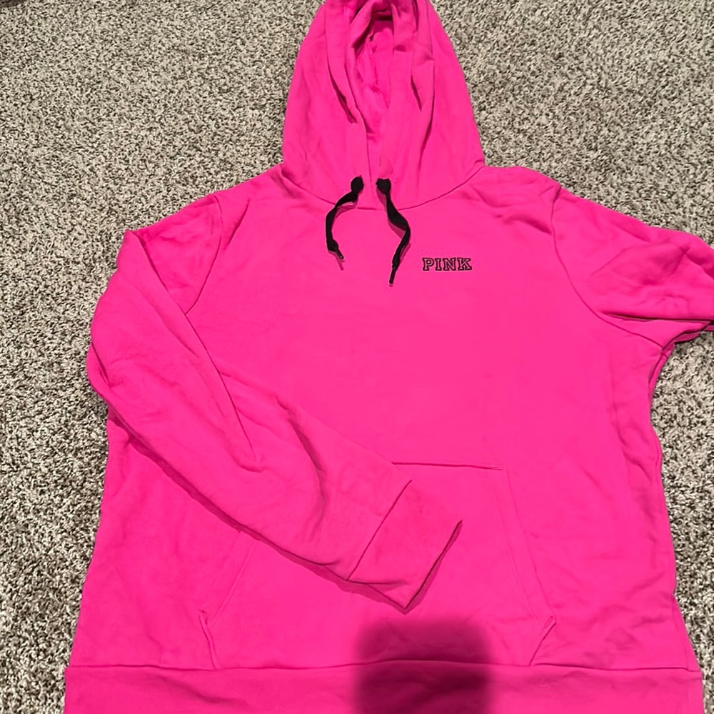 Worn once no tags PINK hoodie size LARGE